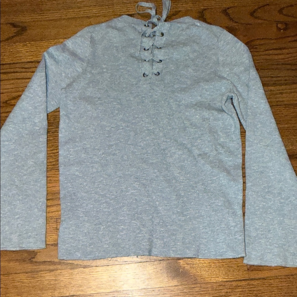Madewell Cotton Heather Blue Gray Long Sleeve Tee Size S Like New - Picture 4 of 5